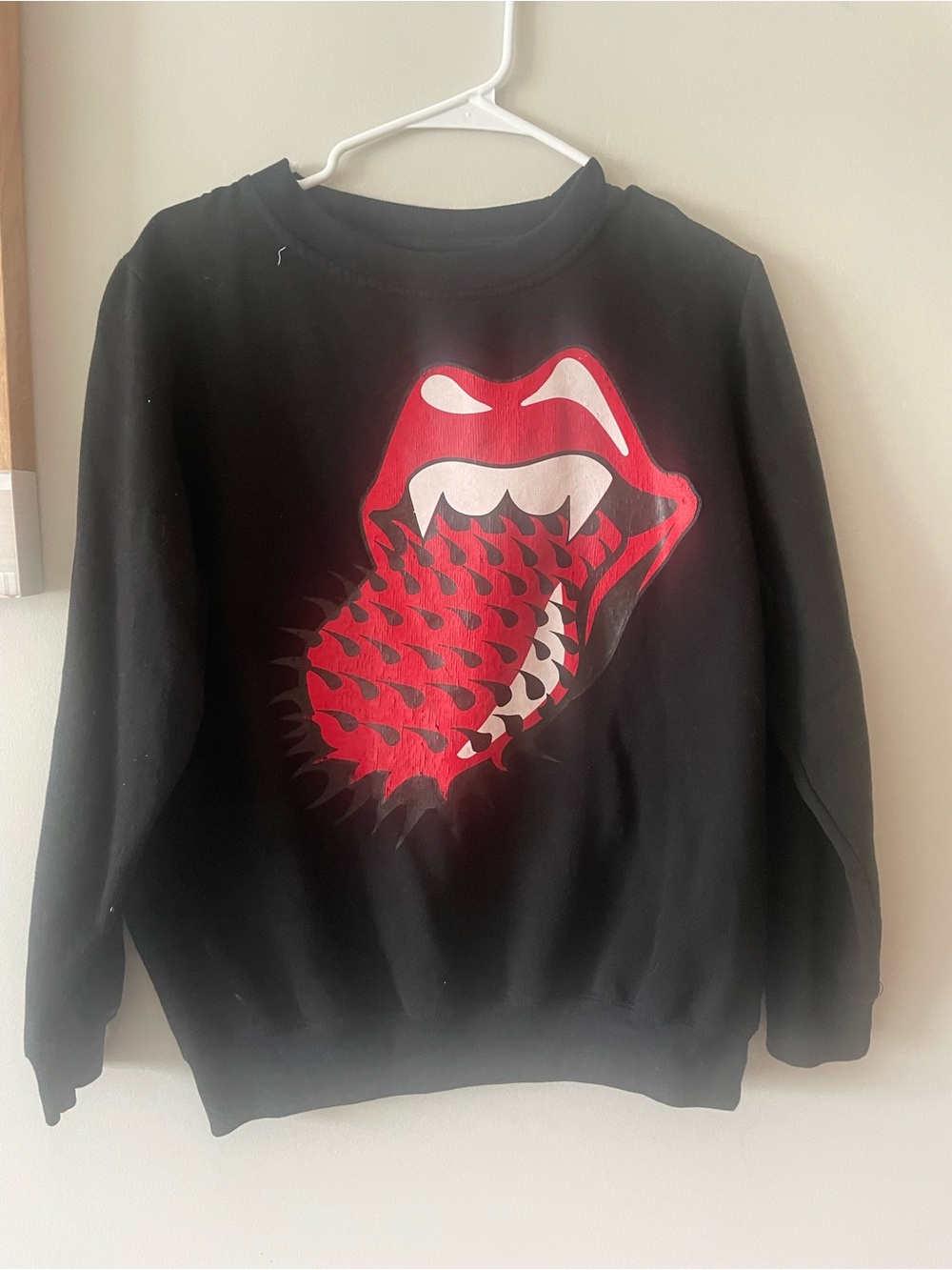 Rolling Stones Black Crewneck Graphic Sweatshirt